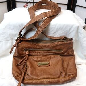 Stone Mountain Accessories Tan Brown Crossbody Faux Leather Bag Purse